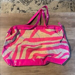 Pink Zebra Print Tote Bag